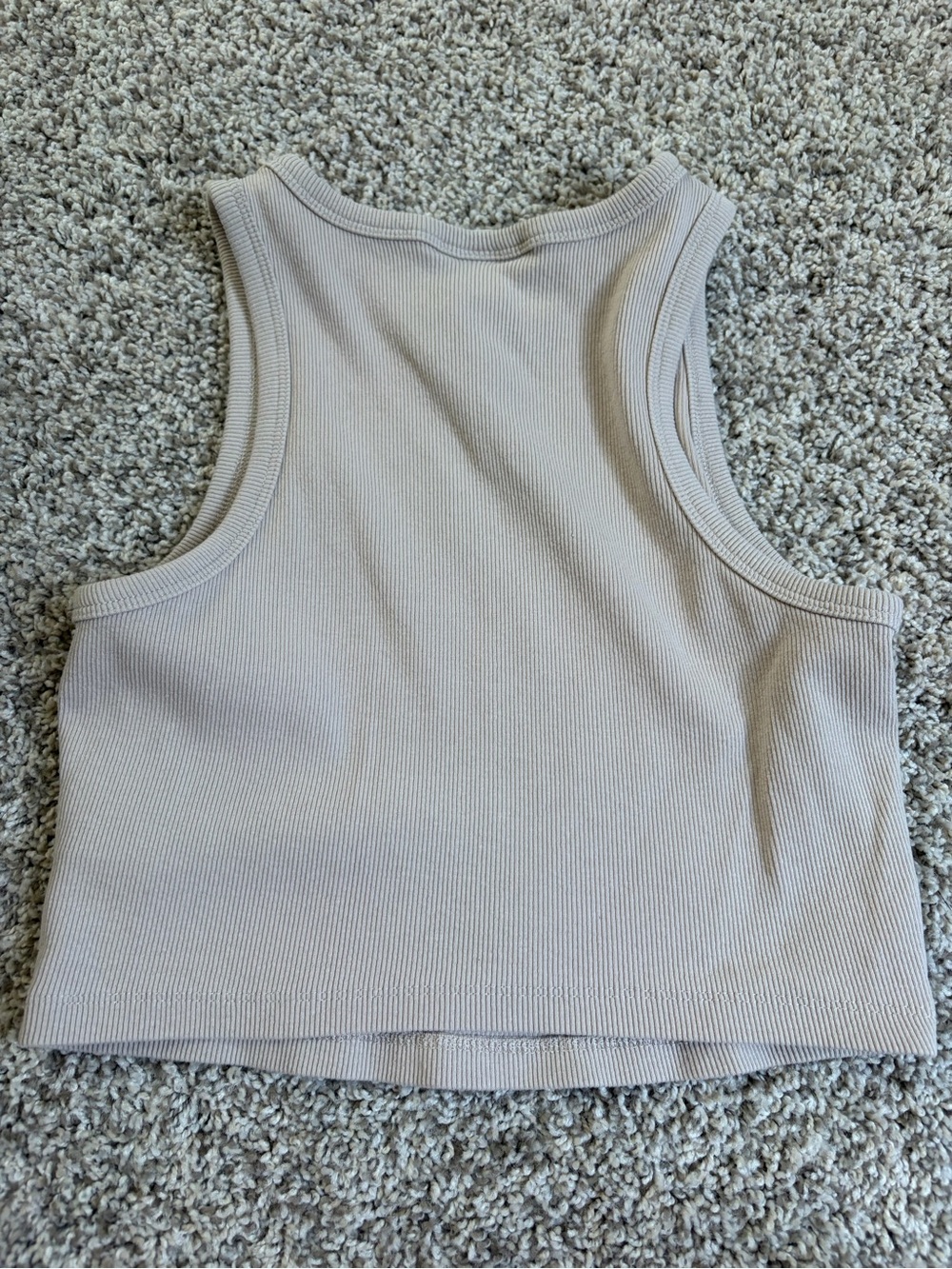 H&M Beige Ribbed Cropped Tank Top - Picture 2 of 2